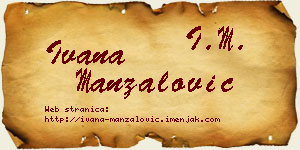 Ivana Manzalović vizit kartica